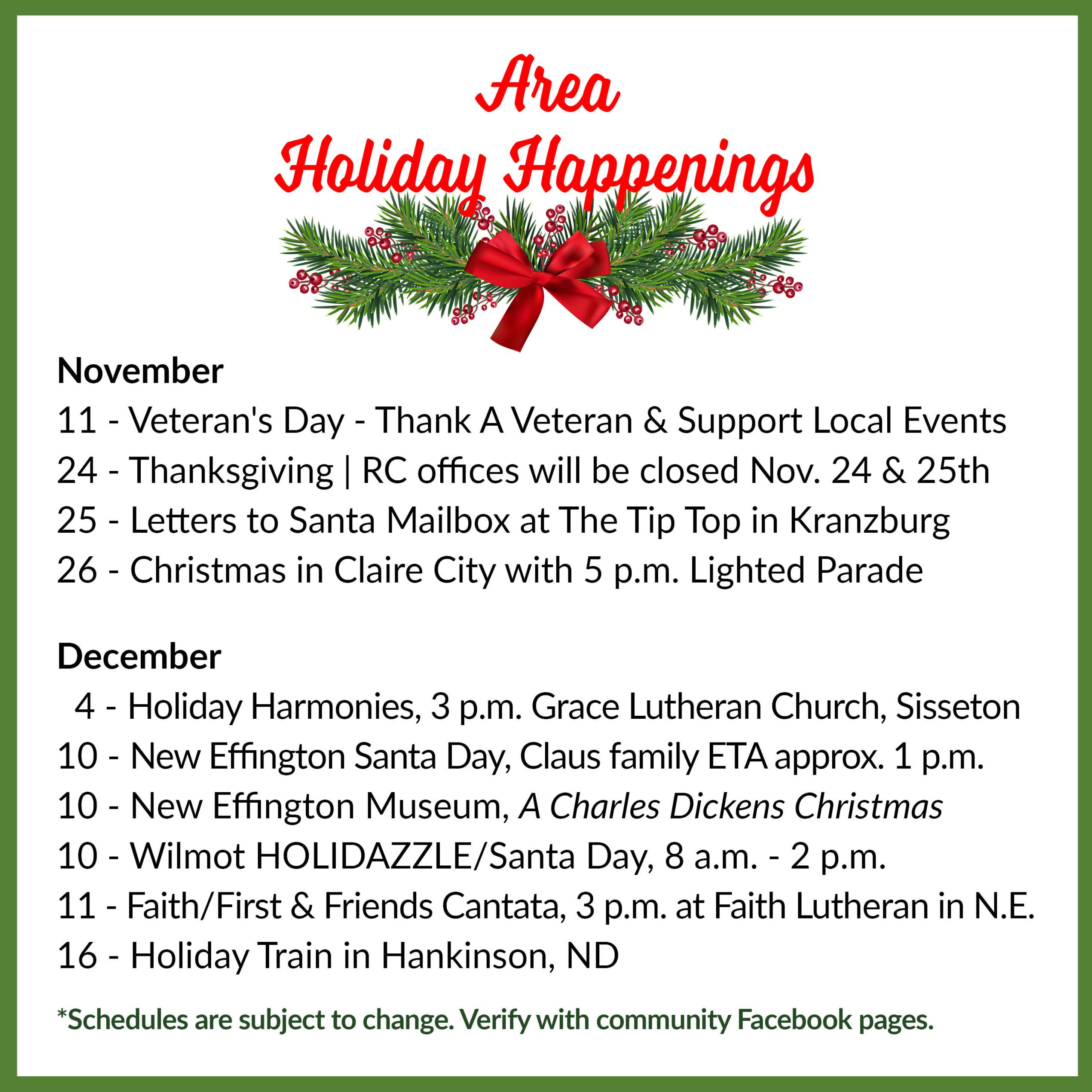 Area Holiday Happenings